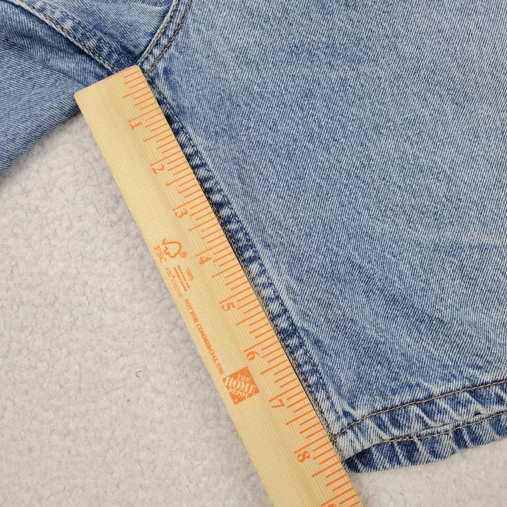 Levis 505 Shorts Mens 33 Blue Denim Regular Fit High Rise Zipper Fly Jeans - Picture 4 of 9